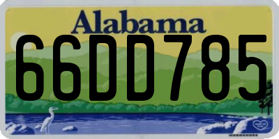AL license plate 66DD785