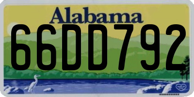 AL license plate 66DD792