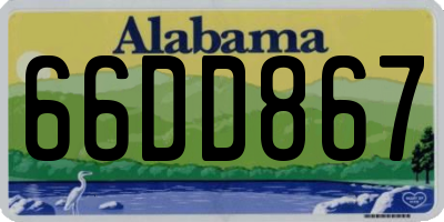 AL license plate 66DD867