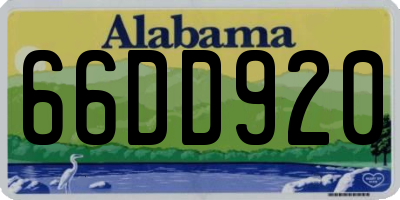 AL license plate 66DD920