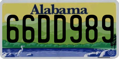AL license plate 66DD989
