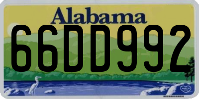 AL license plate 66DD992