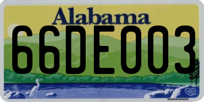 AL license plate 66DE003