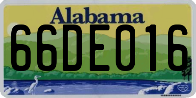 AL license plate 66DE016