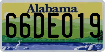 AL license plate 66DE019