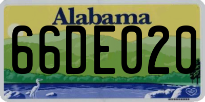 AL license plate 66DE020