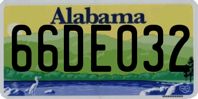 AL license plate 66DE032