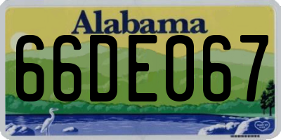 AL license plate 66DE067