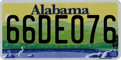 AL license plate 66DE076