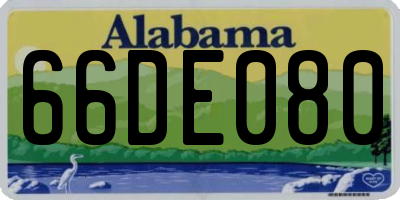 AL license plate 66DE080