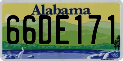 AL license plate 66DE171