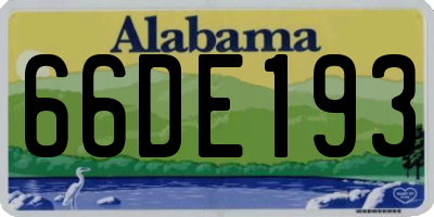 AL license plate 66DE193