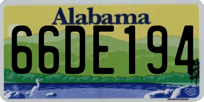 AL license plate 66DE194