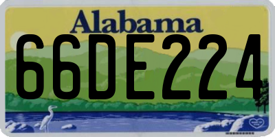 AL license plate 66DE224