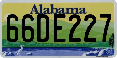 AL license plate 66DE227
