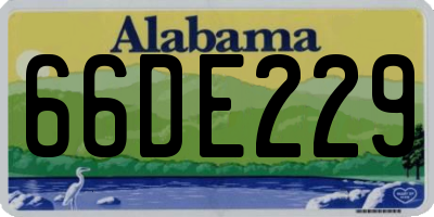 AL license plate 66DE229