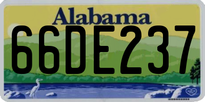 AL license plate 66DE237