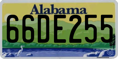 AL license plate 66DE255