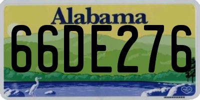 AL license plate 66DE276