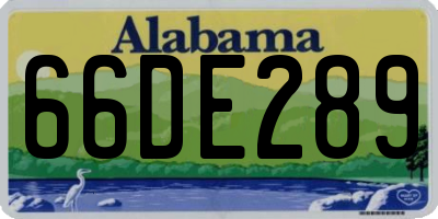 AL license plate 66DE289