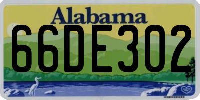 AL license plate 66DE302