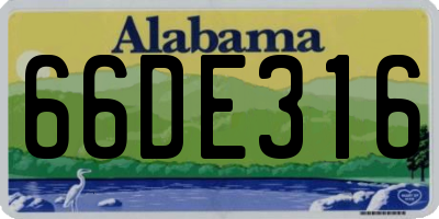 AL license plate 66DE316