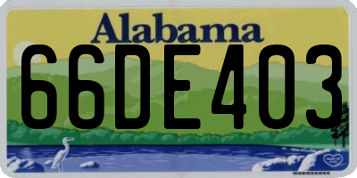 AL license plate 66DE403