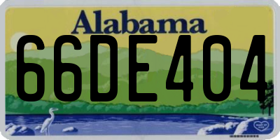 AL license plate 66DE404