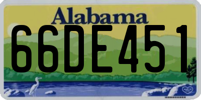 AL license plate 66DE451
