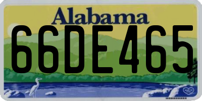 AL license plate 66DE465