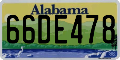 AL license plate 66DE478