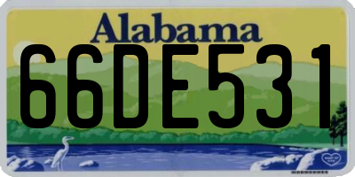 AL license plate 66DE531