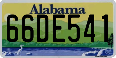 AL license plate 66DE541
