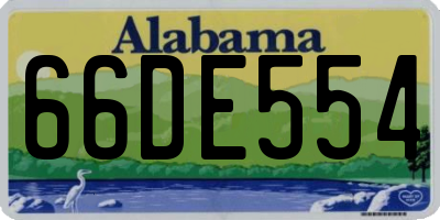 AL license plate 66DE554