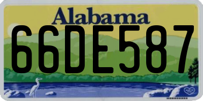 AL license plate 66DE587