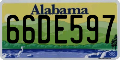 AL license plate 66DE597