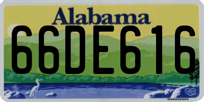 AL license plate 66DE616