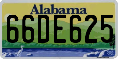 AL license plate 66DE625