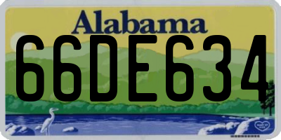 AL license plate 66DE634