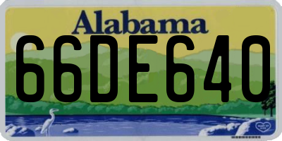 AL license plate 66DE640