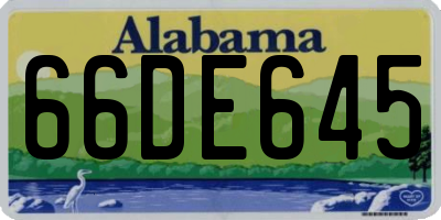 AL license plate 66DE645