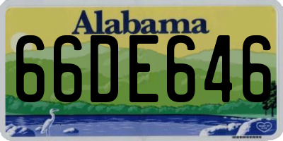 AL license plate 66DE646