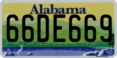 AL license plate 66DE669