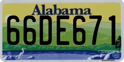 AL license plate 66DE671