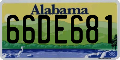 AL license plate 66DE681