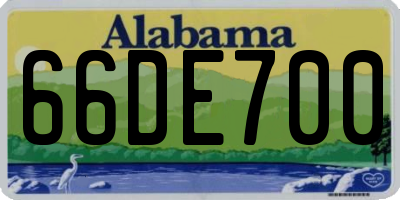 AL license plate 66DE700