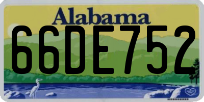 AL license plate 66DE752