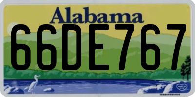 AL license plate 66DE767