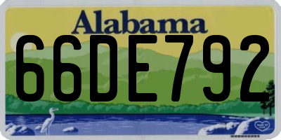 AL license plate 66DE792