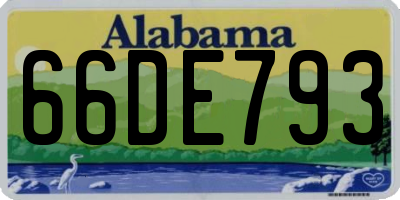 AL license plate 66DE793